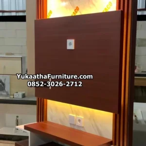 Backdrop TV Custom Minimalis Panjang 120cm Lebar 40cm Tinggi 220cm