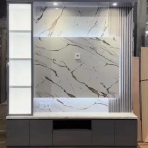 Backdrop TV Custom Minimalis Tinggi 230cm